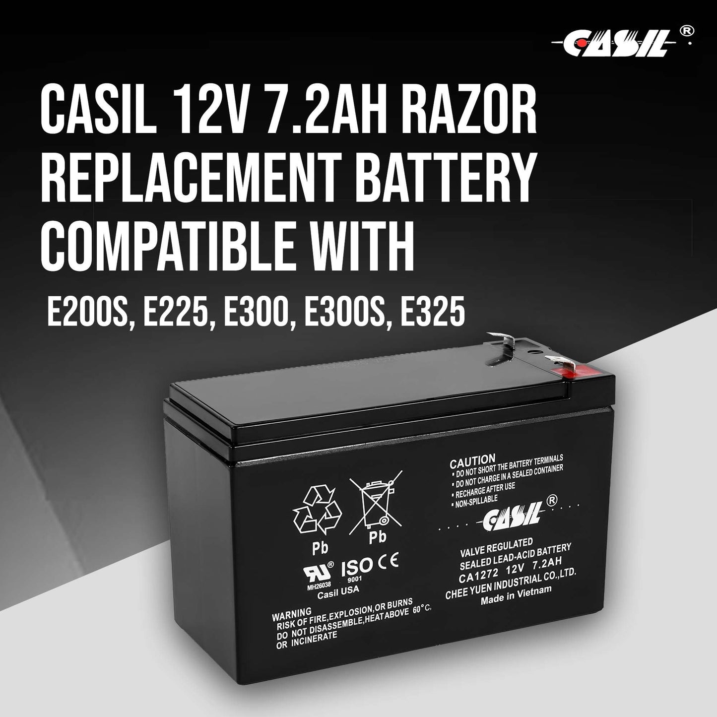 Casil 12v 7.2ah Rechargeable Battery - APC UPS Replacement Battery for SMT750US, SUA750, SMT750, (RBC48), UPS Batteries, 12V 7.2Ah Deep Cycle…