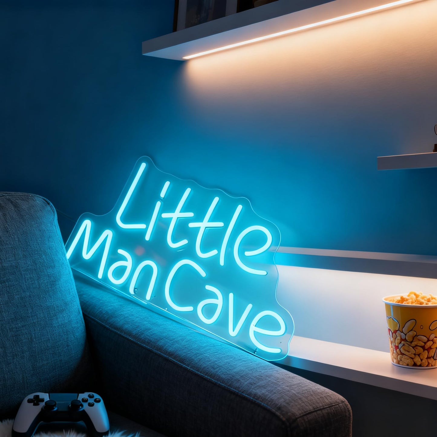 Little Man Cave Neon Sign - USB Powered Dimmable Neon Light, Boys Bedroom Playroom Game Room Birthday Party Wall Decor, Gift for New Parents and Teen