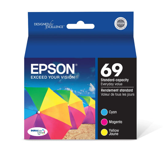 Epson 69 DURABrite Ultra Ink Color Combo Pack for CX-6000, 7000F, 7400, 8400, 9400, 9475 ; NX-400, 415, 510, 515; WF-1100, 600, 610 and Other Select