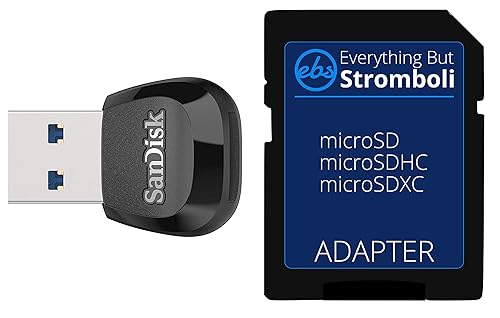 SanDisk MobileMate USB 3.0 Reader (SDDR-B531-GN6NN) Memory Card Reader for MicroSD Card - Bundle with (1) Everything But Stromboli Micro to SD Adapter