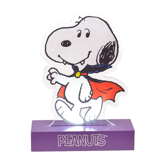 Mark Feldstein, Peanuts Dracula Snoopy LED Illuminated Halloween Tabletop Light Figurine, 6 Inch