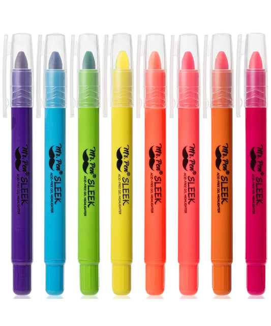 Mr. Pen- No Bleed Gel Highlighters, Vibrant Colors, 8 Pack