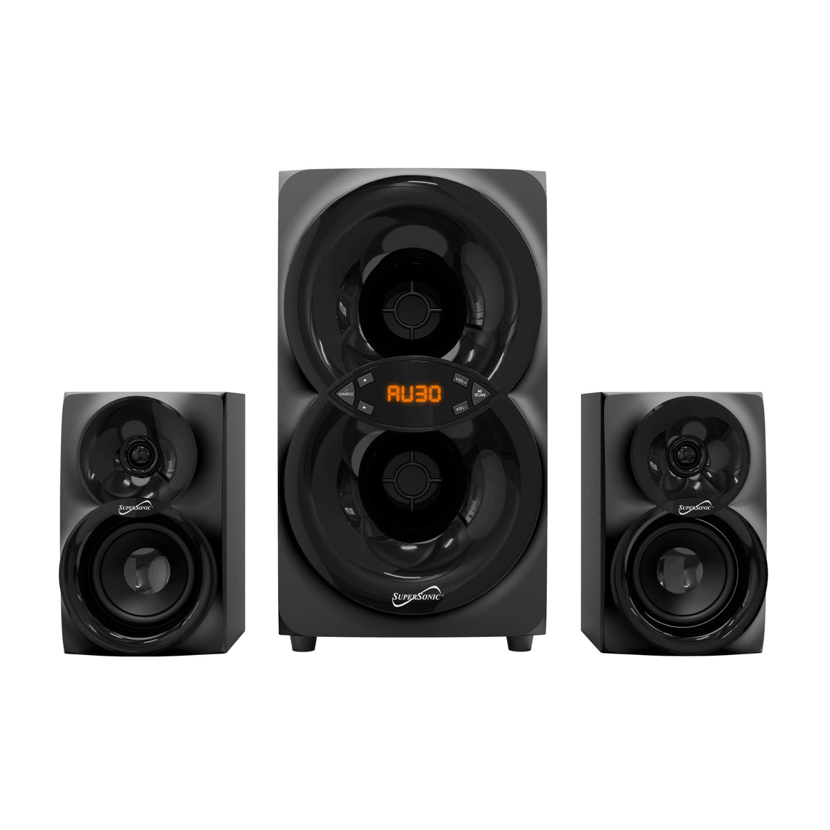 Supersonic SC-1136BT 2.1 CH Multimedia Bluetooth Speaker System 30W RMS with Deep Bass Subwoofer, Bluetooth 5.3, USB & AUX Input, FM Radio, Remote