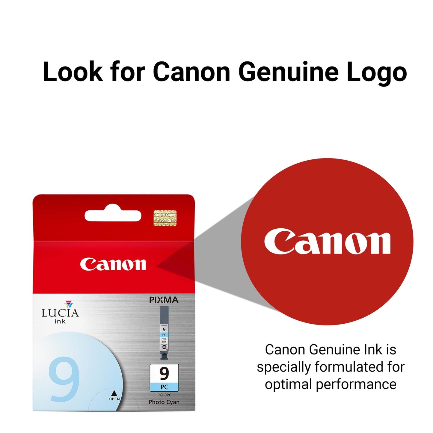 Canon PGI-9 Genuine Photo Cyan Ink Tank, Compatible with Pro9500, and Pro9500 Mark II Printers