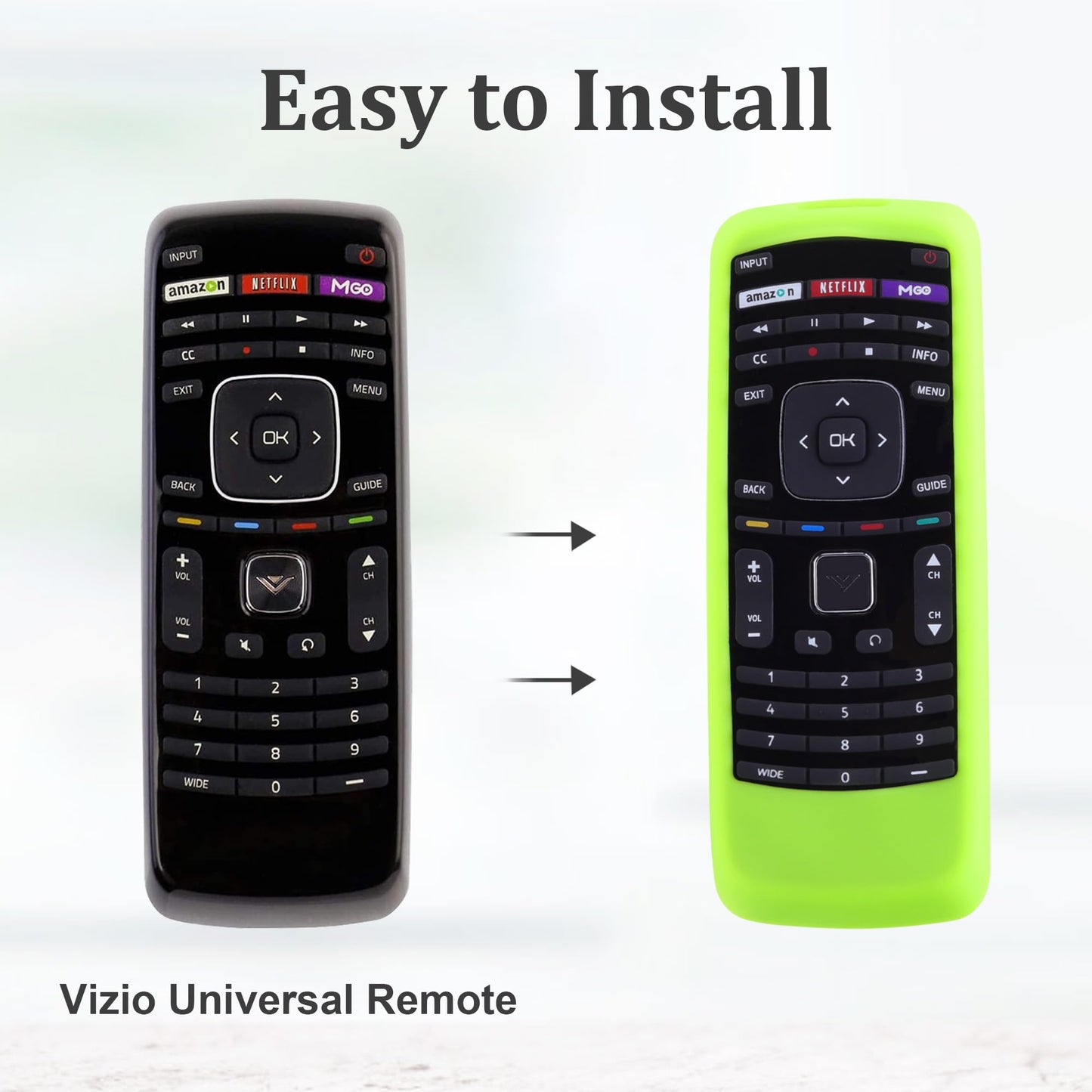 JCMOYUTY for Vizio Universal Remote Cover, Silicone Remote Case Glow Green