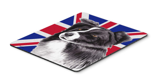 Caroline's Treasures SC9824MP Border Collie with English Union Jack British Flag Mouse Pad, Hot Pad or Trivet for Home Office Gaming Working Computers