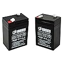 (2 Pack) 6V 4.5AH SLA Sealed Lead Acid Battery UB645 ELB-0604 Battery ELB0604 6V4.5AH for Exit Sign Emergency Light SLA0905 AH 4.0 AMP Hour 120255
