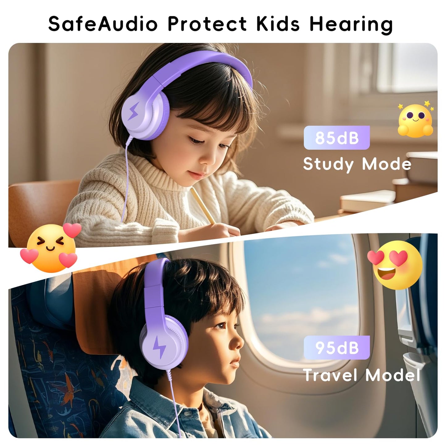 Candy Bila Wired Kids Headphones for School, Over-Ear for Boys Girls