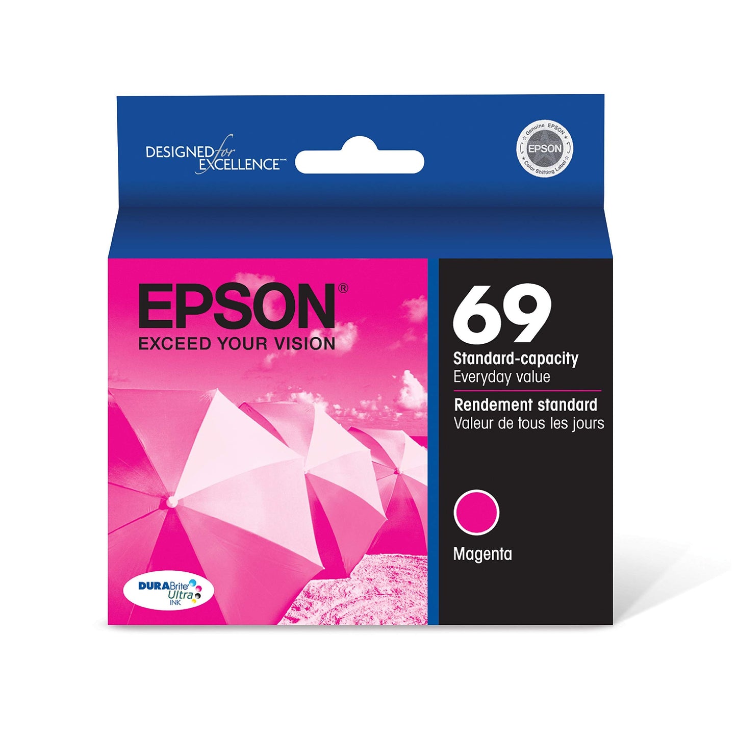EPSON 69 DURABrite Ultra Ink Magenta For CX-6000, 7000F, 7400, 8400, 9400, 9475 ; NX-400, 415, 510, 515; WF-1100, 600, 610 and other select models