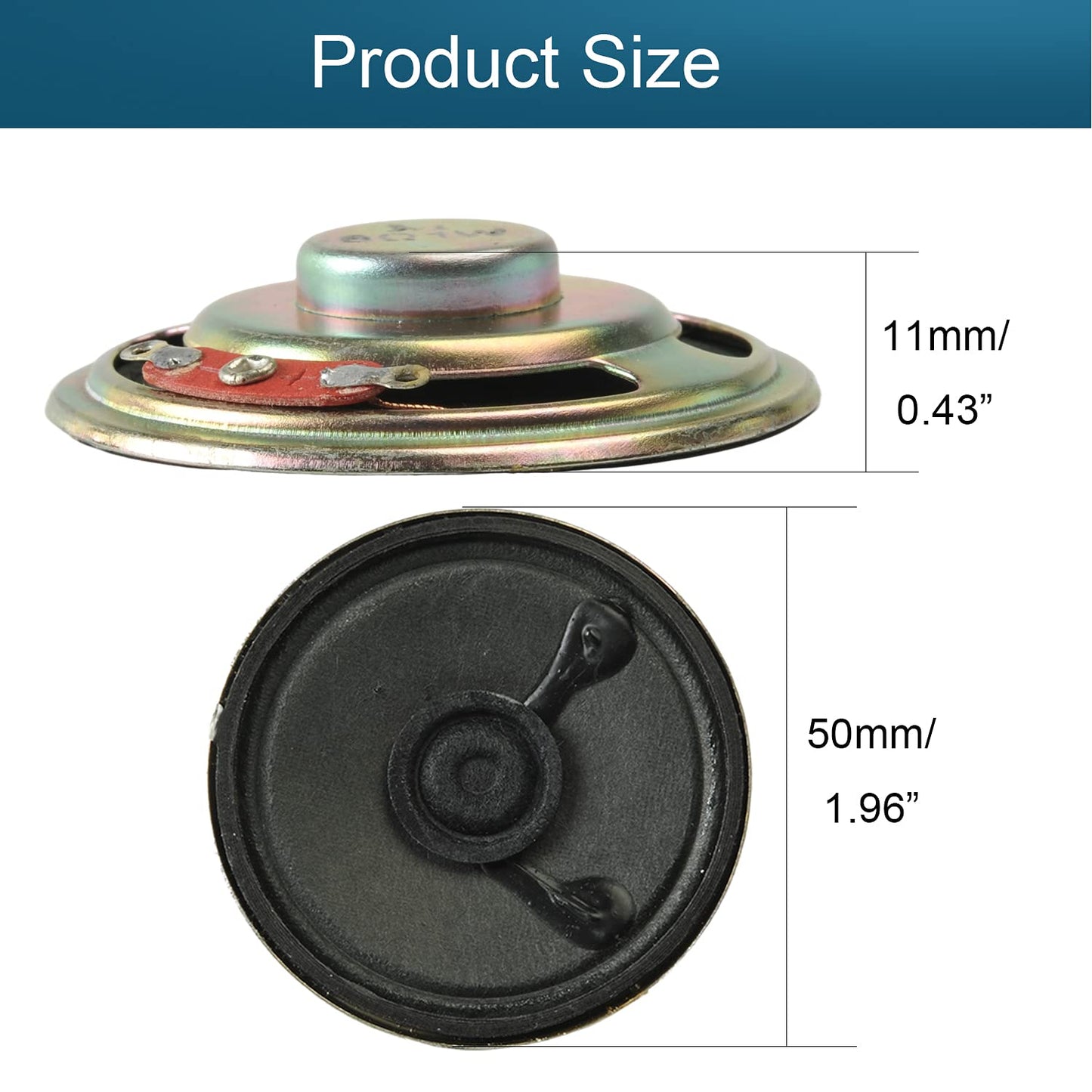 Fielect DIY Magnetic Speaker 1W 8 Ohm 50mm Diameter Round Shape Replacement Loudspeaker 1pcs