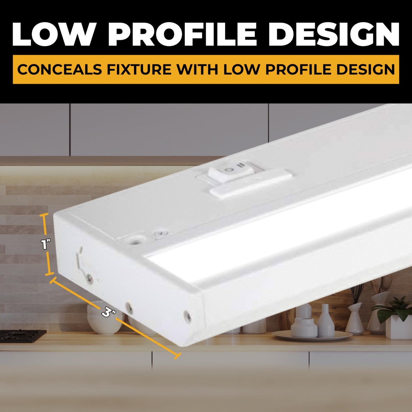 LED Under Cabinet Lighting Hardwired - 3CCT 9 Inch White Finish - Undercabinet Lights for Kitchen - Linkable Undercounter Dimmable Plug in Light or