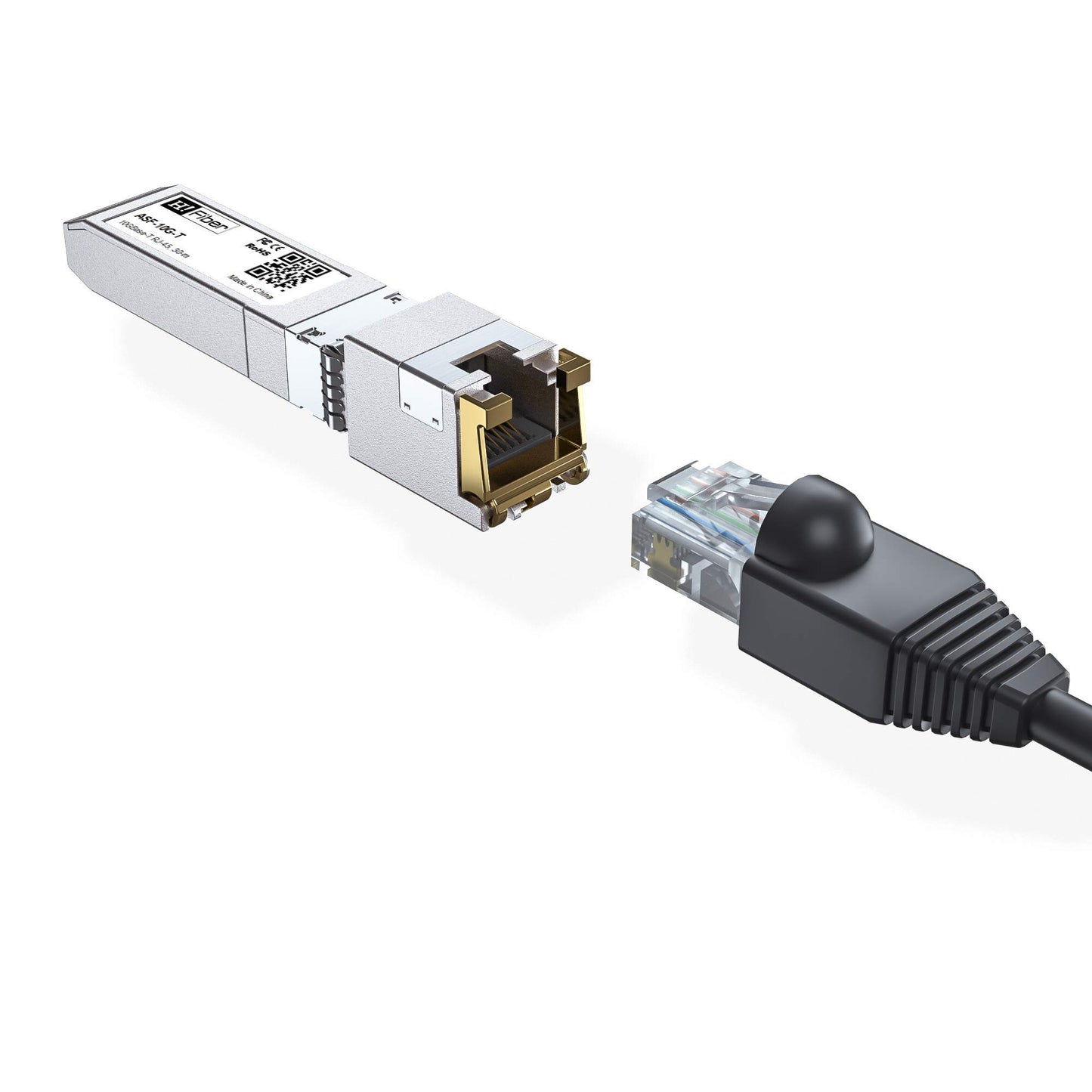 H!Fiber 10Gb SFP+ RJ45 Transceiver, 10Gbase-T SFP+ Ethernet Module Support 10G/5G/2.5G/1.25G, Compatible with Cisco SFP-10G-T-S, Ubiquiti, UniFi