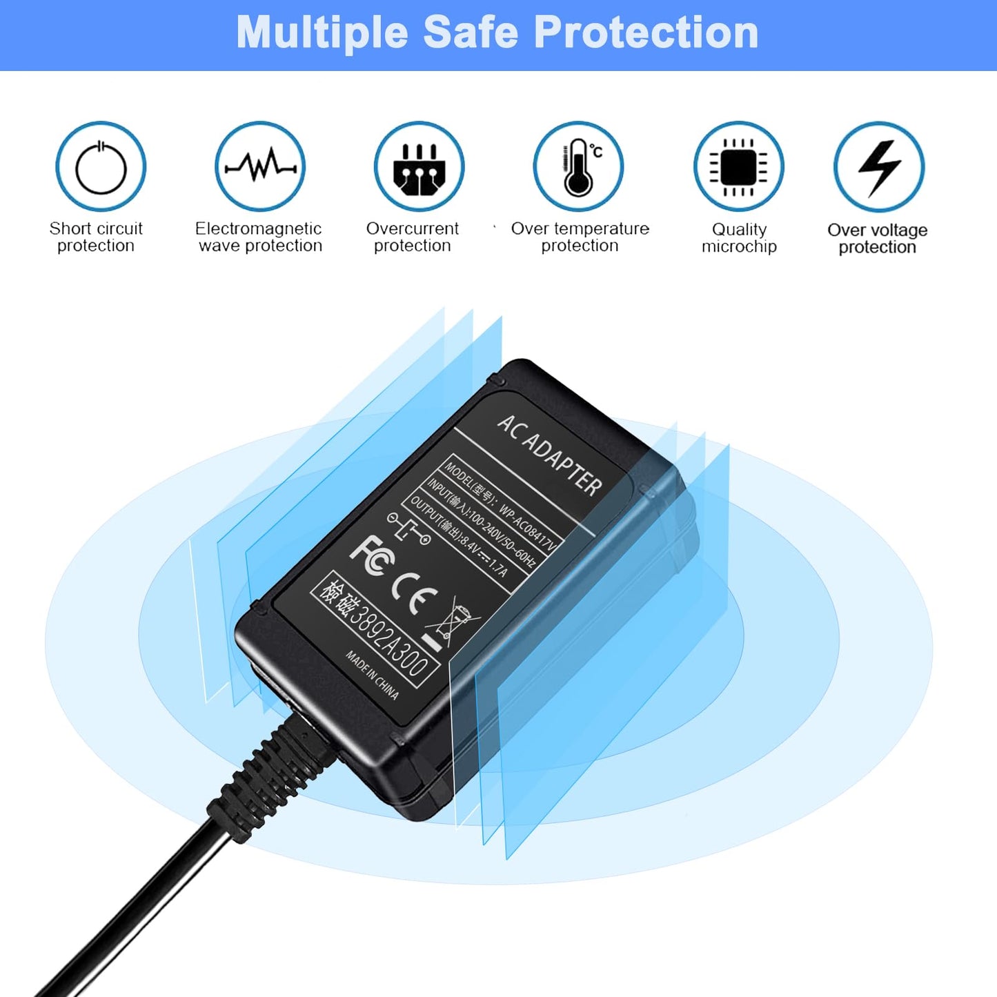 TKDY AC-L200 Charger for Sony Handycam Camcorder, Compatible with DCR-DVD DCR-HC DCR-SR DCR-SX, HDR-CX HDR-HC HDR-PJ HDR-SR HDR-XR HDR-UX HDR-TD