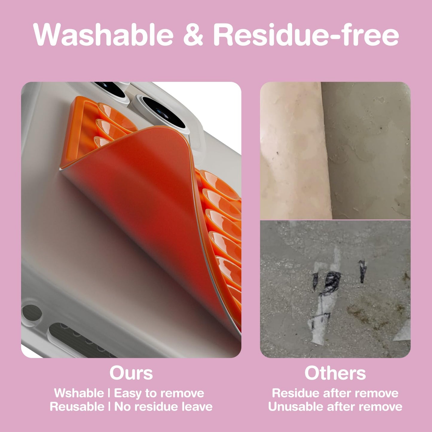 SEMBO Reusable & Restickable Nano Gel Silicone Sticky Suction Phone Grip with Removable Mounting Tape, Hands-Free Phone Accessories Holder for Selfies