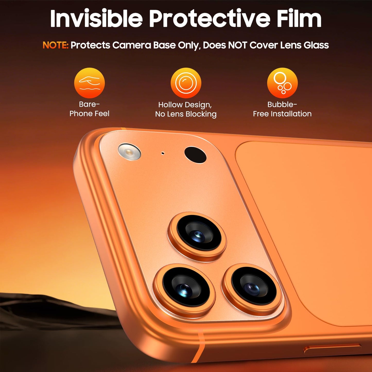 Uyiton 3 Pack for iPhone 17 Pro Camera Plateau Protector - Matte