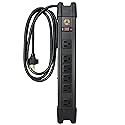 Southwire 6 Outlet Metal Magnetic Power Strip - 2 Rare Earth Magnets - 6 Foot Cord with Integrated Cord Management - Magnetic Power Strip - Lighted