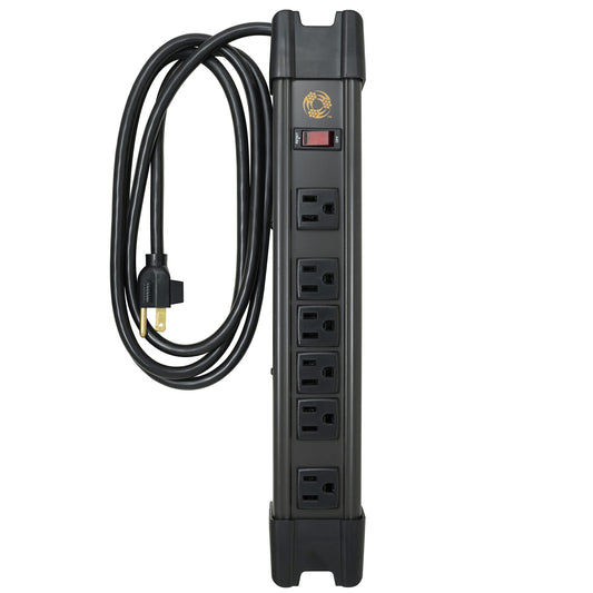 Southwire 6 Outlet Metal Magnetic Power Strip - 2 Rare Earth Magnets - 6 Foot Cord with Integrated Cord Management - Magnetic Power Strip - Lighted