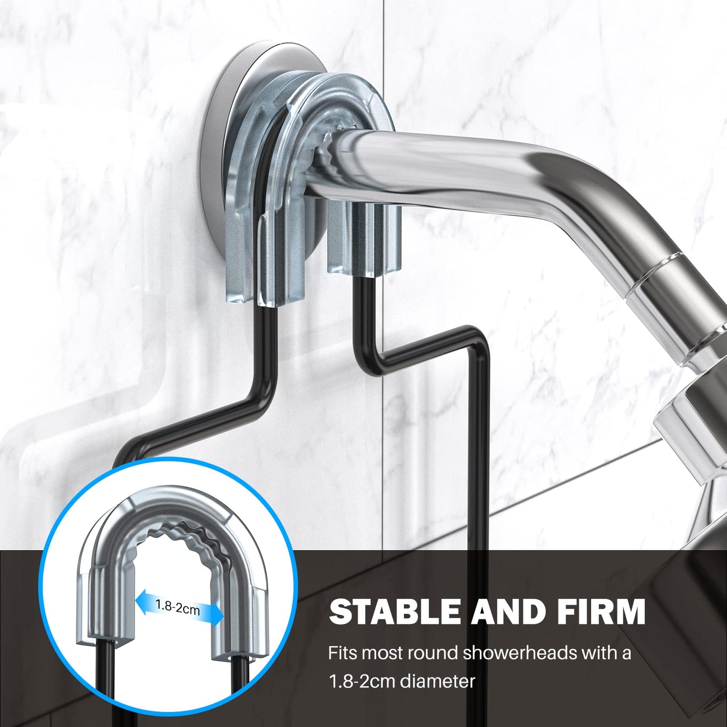 Epicano Shower Caddy Hanging, Anti-Swing Over Head Shower Caddy Rustproof with Hooks for Towels, Sponge and More, Matte Black