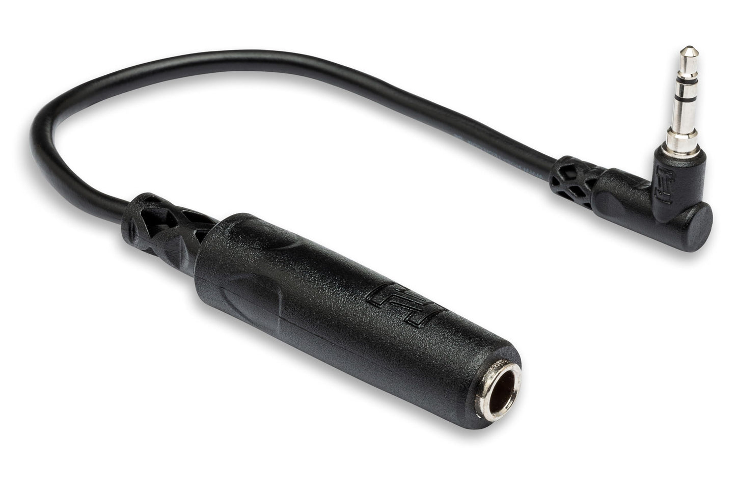 Hosa MHE-100.5 Headphone Adaptor, 1/4 Inch TRS to Right-angle 3.5 mm, 6 Inches