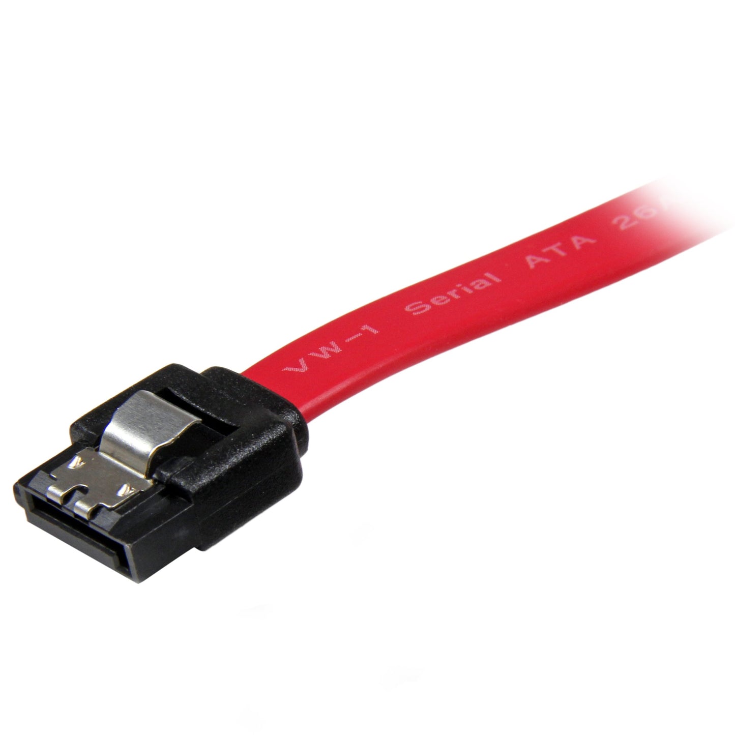 StarTech.com 18in Latching SATA Cable - SATA Cable - Serial ATA 150/300/600 - SATA (R) to SATA (R) - 1.5 ft - latched - red - LSATA18