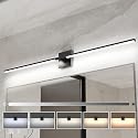 Ensenior Modern Bathroom Vanity Light 48 inch, Built-in Dimmer, 28W Dimmable 5CCT Led Bath Lights, Black Bar Vanity Lights for Bathroom Mirror