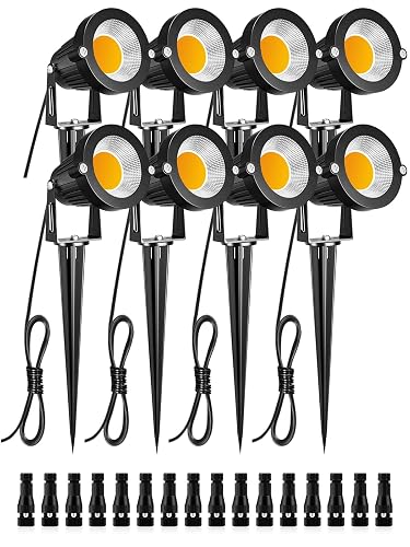 ZUCKEO Low Voltage Landscape Lights LED Landscape Lighting, 5W 12V Garden Pathway Lights Waterproof Warm White Walls Trees Flags Outdoor Landscape