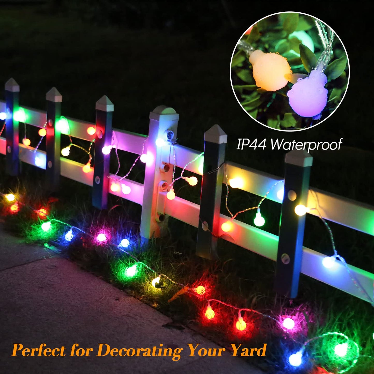 ALOVECO LED String Lights 18ft 50 LEDs Battery Operated String Lights with Remote 8 Modes Waterproof Globe Starry Fairy Lights for Outdoor Indoor