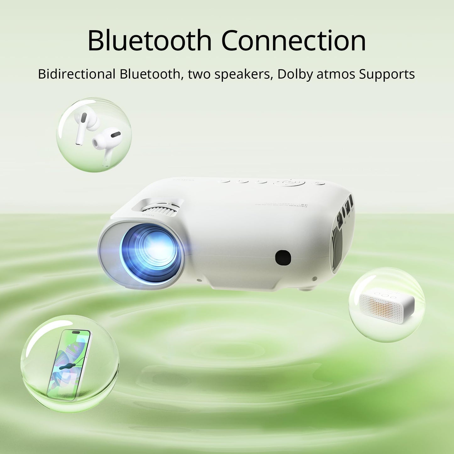 YOTON Smart Projector with WiFi and Bluetooth, Officially Licensed Netflix/Prime/YouTube, Native 1080P Full HD Portable Outdoor Movie Projector, 4K