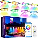 Updated 2026 Outdoor Fence Lights,Smart App&Remote Control 8 Packs Plug-in Color Changing String Lights 50ft with Timer,RGBIC IP67 Waterproof Outdoor