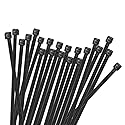 HMROPE 100pcs Cable Zip Ties Heavy Duty 8 Inch, Premium Plastic Wire Ties with 50 Pounds Tensile Strength, Self-Locking Black Nylon Tie Wraps