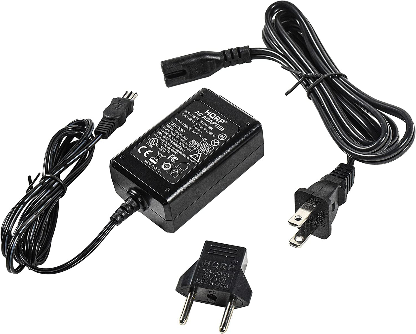 HQRP Replacement AC Adapter/Charger Compatible with Sony Mavica MVC-FD85, MVC-FD87, MVC-FD90, MVC-FD95, MVC-FD97 Digital Camera with USA Cord & Euro