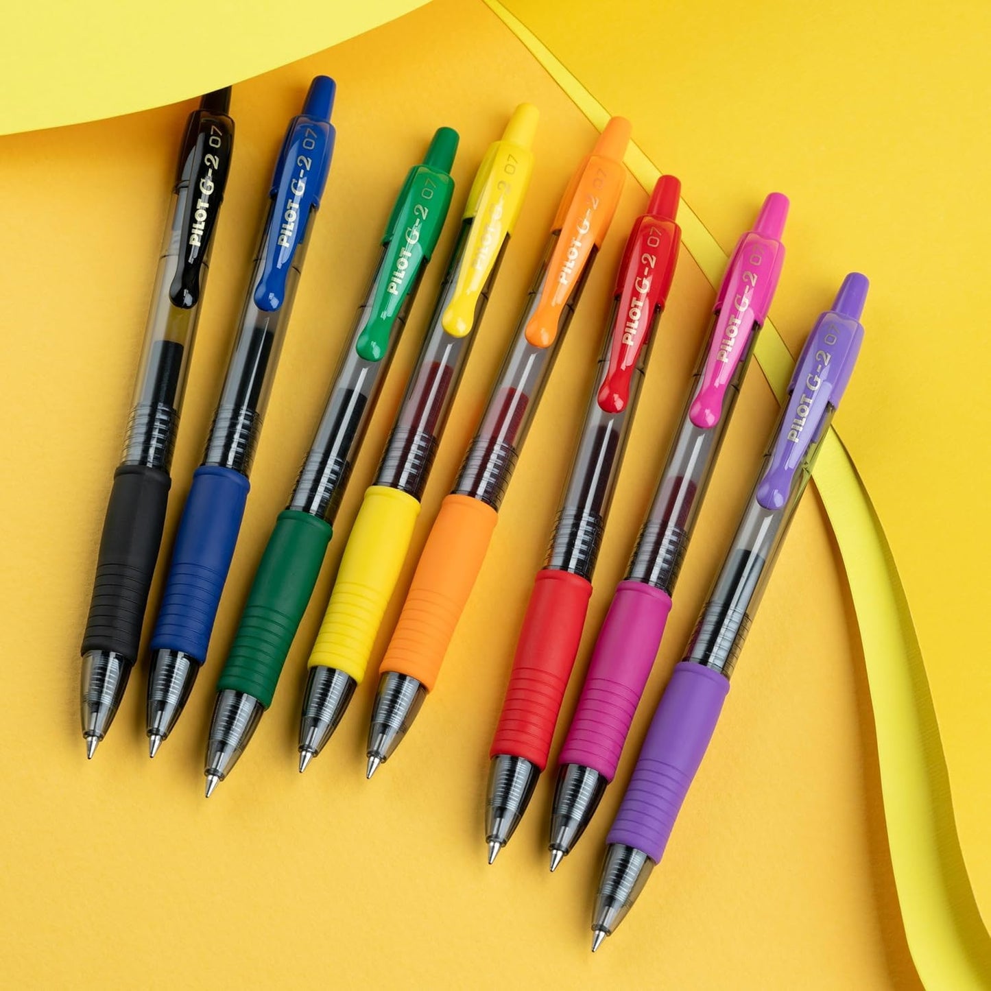 Pilot G2 Premium Gel Roller Pens, Rainbow Gel Pens, G2 Rainbow Colors Pack, 8 Pack Pouch, Fine Point 0.7 mm, Assorted