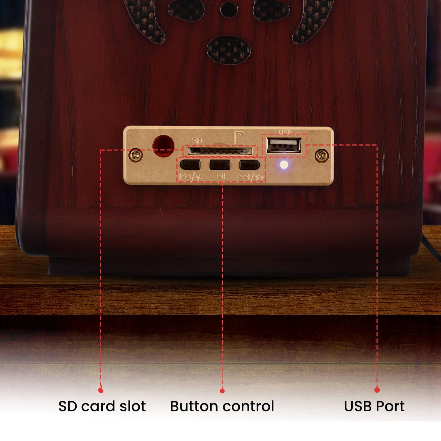 Pyle Retro Wireless Bluetooth Radio Speaker - Classic Vintage Style Audio Sound Receiver System w/Built-in Stereo Speakers, USB, SD Card Slot, AUX