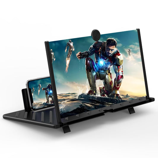 20" Screen Magnifier,3D HD Mobile Phone Magnifier Projector Screen for Movies, Videos, and Gaming,Foldable Phone Stand with Screen Amplifier,Supports