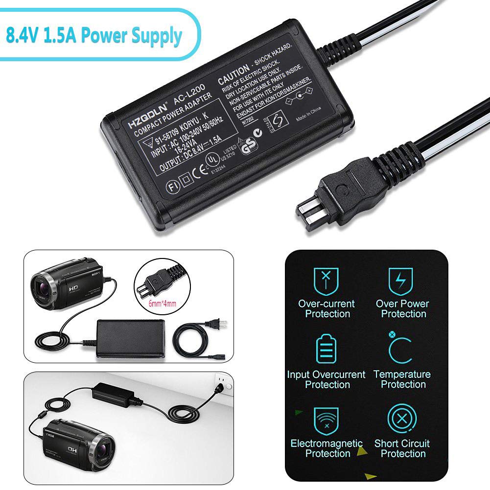 AC Power Adaptor Charger Compatible with Sony HDR CX230 HDR-CX220 HDR-CX190 HDR-CX160 HDR-CX155 HDR-CX150 HDR-CX130 HDR-CX115 HDR-CX110 HDR-CX100