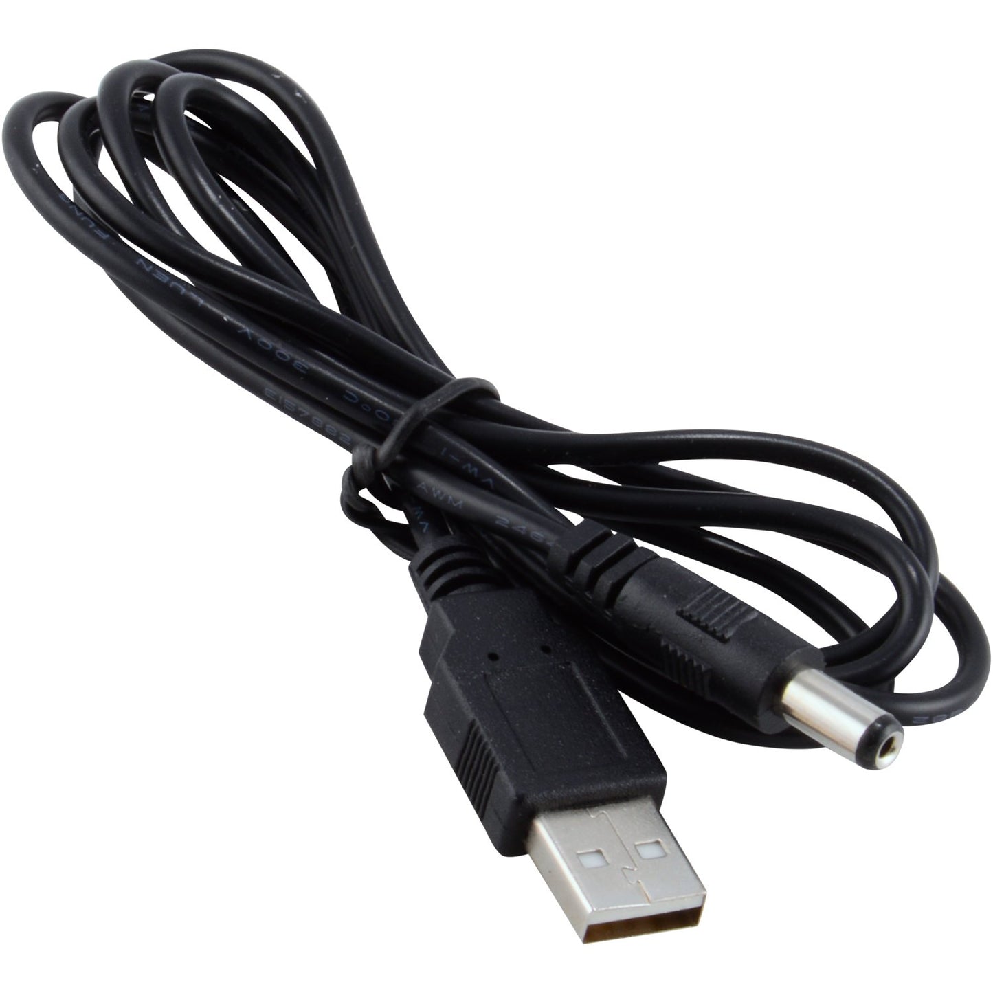 JacobsParts USB to 5.5mm x 2.1mm Barrel Connector 5V DC Power Cable Male, 120cm / 4ft (5-Pack)