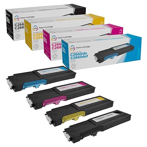LD Products Compatible 593 Replacements for Dell C2660dn & C2665dnf High Yield Printer Toner Cartridges (1 Black 593-BBBU, 1 Cyan 593-BBBT, 1 Magenta