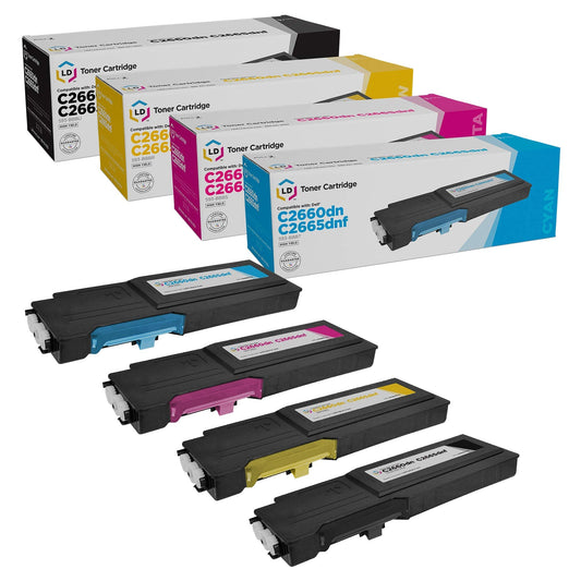 LD Products Compatible 593 Replacements for Dell C2660dn & C2665dnf High Yield Printer Toner Cartridges (1 Black 593-BBBU, 1 Cyan 593-BBBT, 1 Magenta