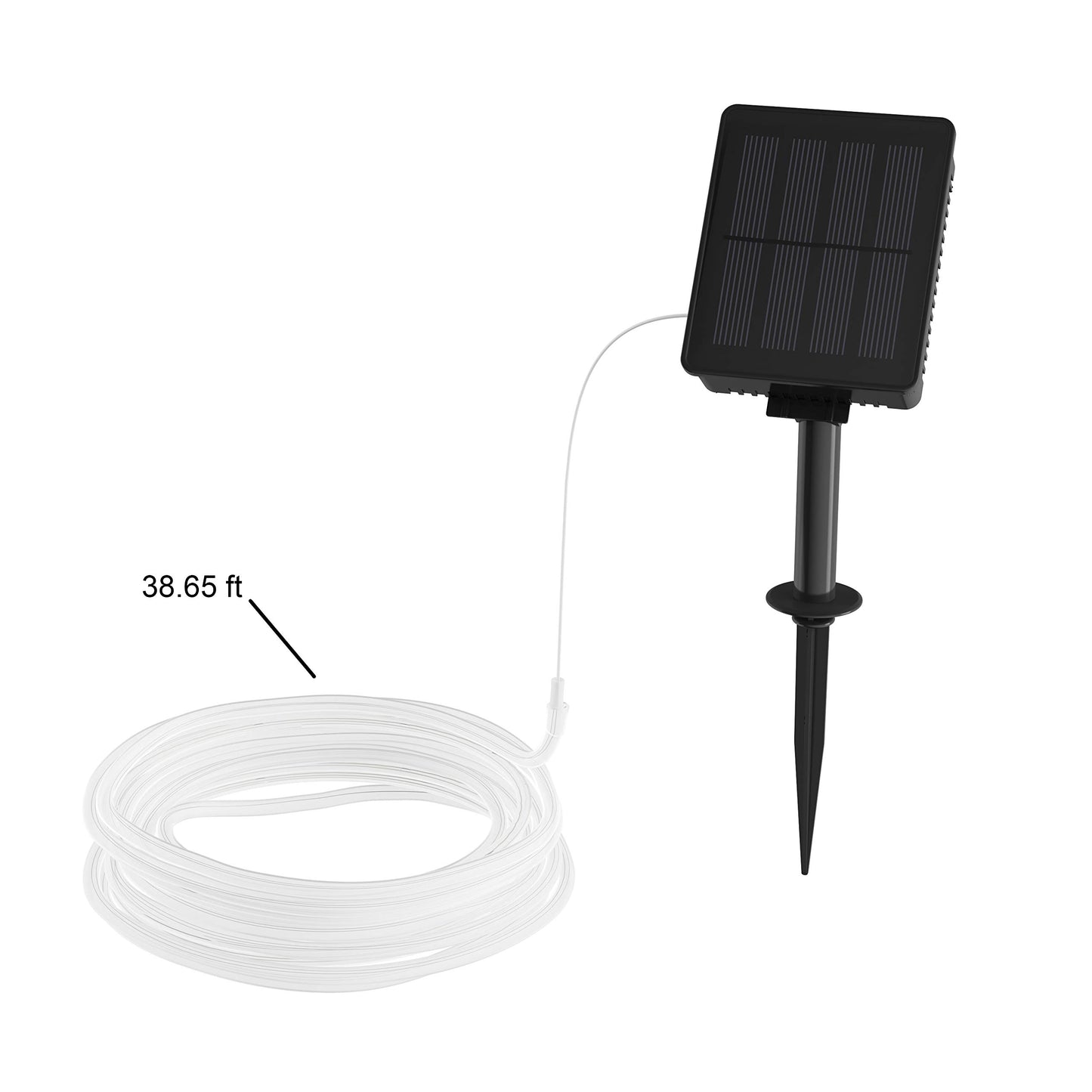 Outdoor Solar Rope Light- Solar Powered Cable String 100 LED Lights with 8 Modes for Patio, Backyard, Garden, Events by Pure Garden (Cool White)