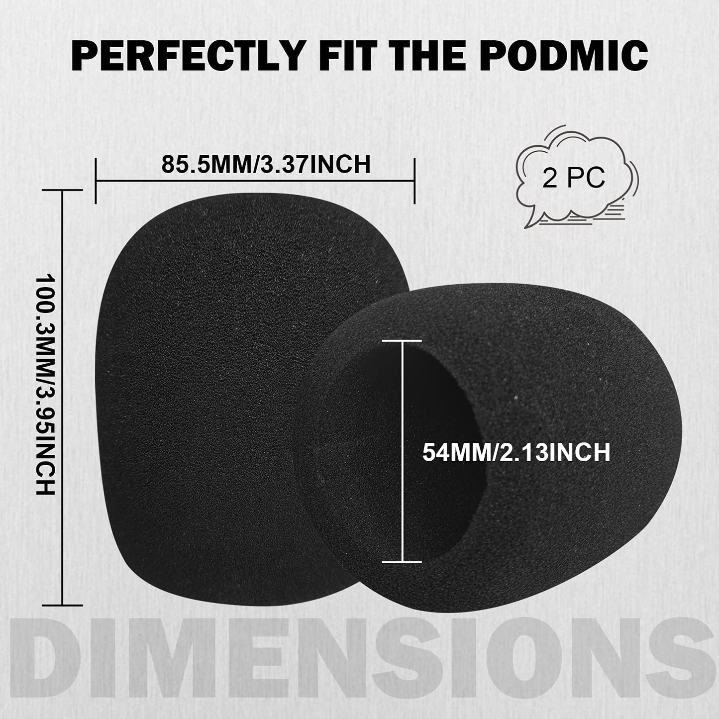 Boseen Pop Filter Foam Mic Cover Compatible with Rode PodMic NT1-A NT-USB NT2-A Procaster Podcaster Microphones Effectively Reduce Noise (2 Packs)