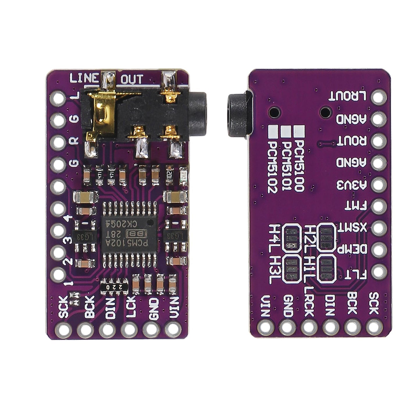 3Pcs PCM5102 Interface I2S Stereo PCM5102A Digital Audio DAC Decoder Module GY-PCM5102 Voice Module Player Board Digital-to-Analog Converter IIS I2S