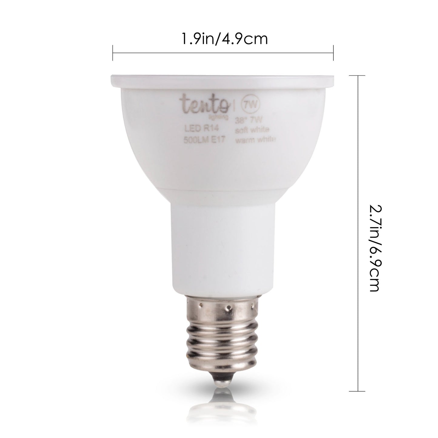tento Lighting E17 R14 LED Reflector 40w Halogen Replacement Intermediate Base Spotlight (Warm White)