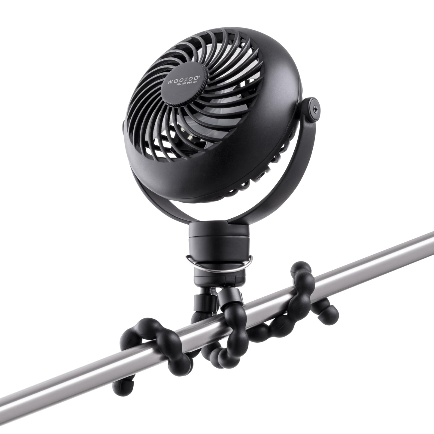 IRIS USA WOOZOO Portable Personal Fan, USB-C Charging, Tripod Stand, Black
