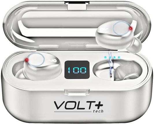Wireless V5.3 Bluetooth Earbuds Compatible with LG W41 Pro/Plus/K92/K62/K52/K42/K22/K31 2,000Mah PowerBank LED 8D Bass Mic IPX7 Waterproof/Sweatproof