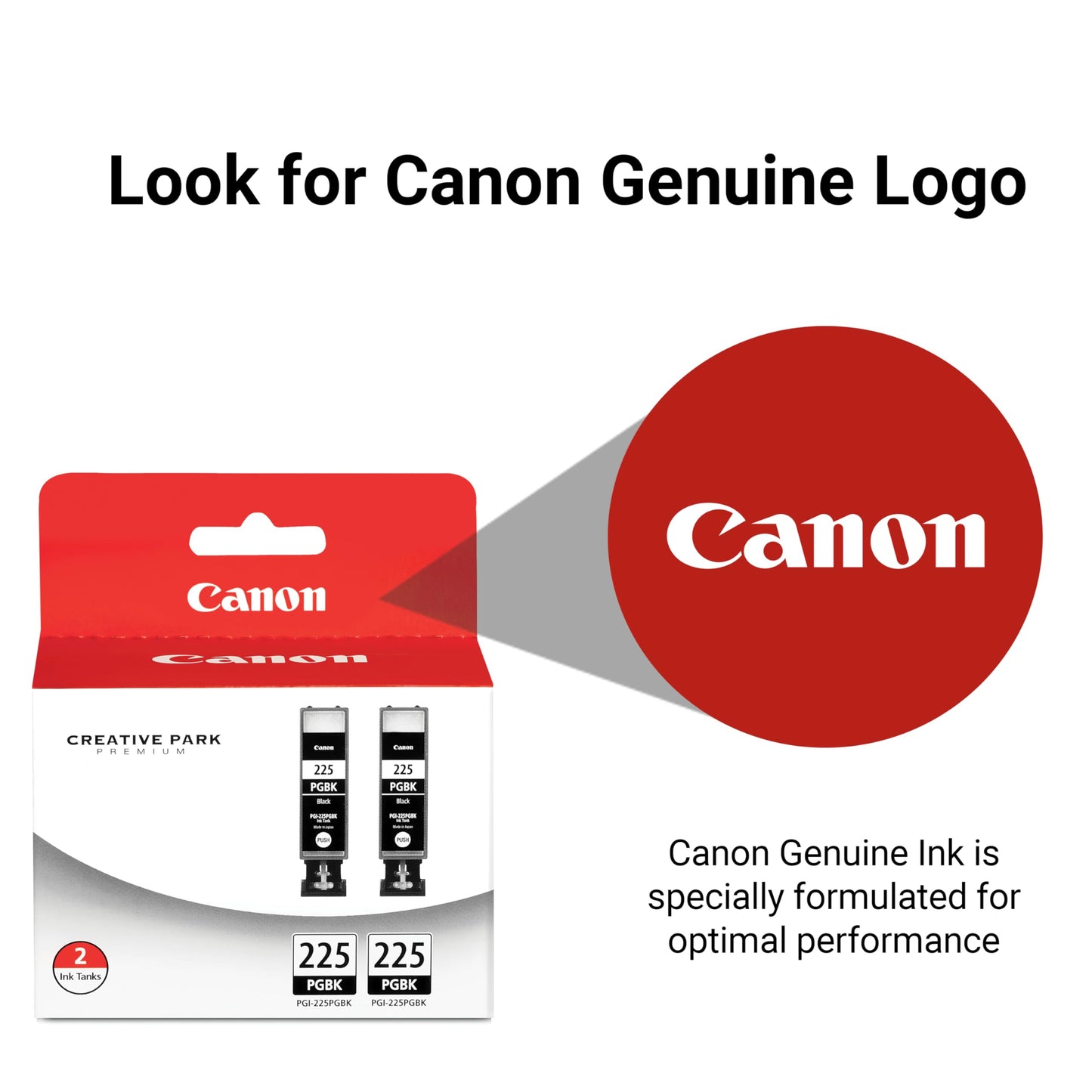 Canon PGI-225 Genuine Black Twin Pack, Compatible with iP4820, MG5220, MG5120, MG6120, MG8120, MX882, iX6520, iP4920, MG5320, MG6220, MG8220,