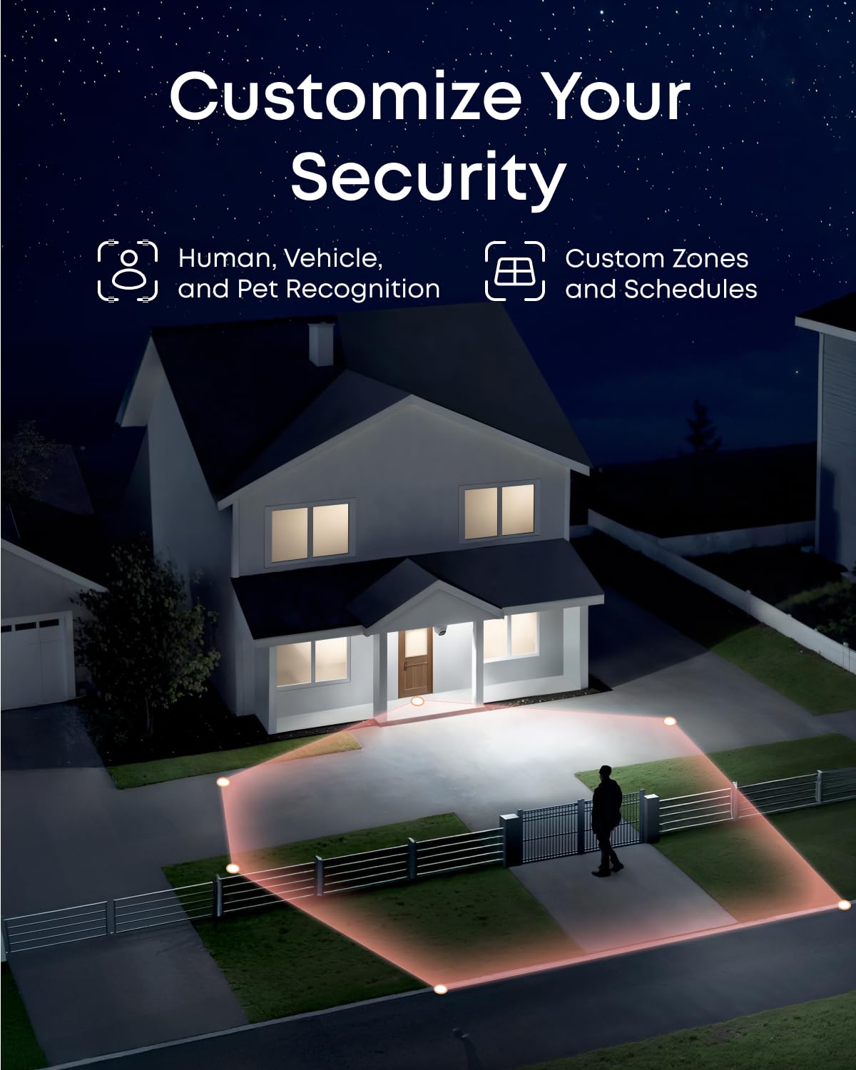 eufy PoE Bullet Security Camera E41, NVR Wired Add On Cam, Requires eufy NVR,4K UHD, 24/7 Recording, Human/Vehicle/Pet AI Detection, Red and Blue