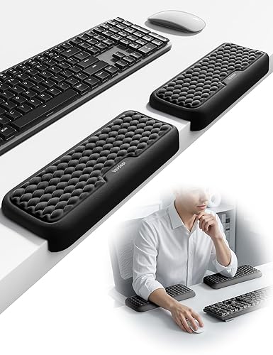 Vaydeer 2Pcs Elbow Rest Pad, L-Shaped Arm Rest Elbow Pad, Desk Edge Cushion, Ergonomic Memory Foam Wrist Rest Support Keyboard Mouse Padding for Palm