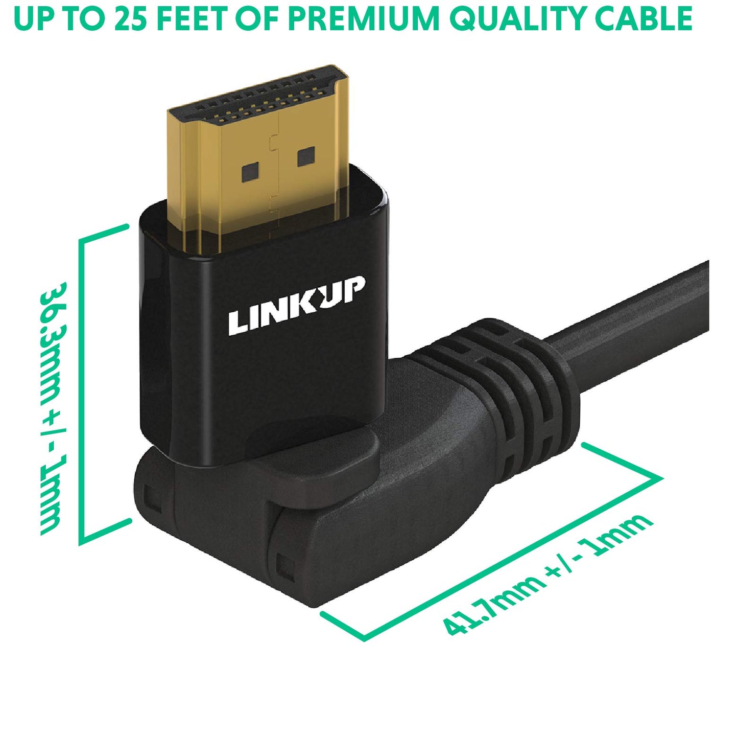 LINKUP - HDMI 4K Cable Ultra HD 360° Angle Swivel Digital Video Cord - Heavy Duty 28AWG - Extreme High Speed 18GB/s | 4096 x 2160 | Compatible