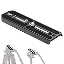 NEEWER 501PL Tripod Quick Release Plate Compatible with MVH500AH MVH502AH, 6.3"/16cm Extended Camera Mounting Plate with 1/4" 3/8" Screws, Anti Off
