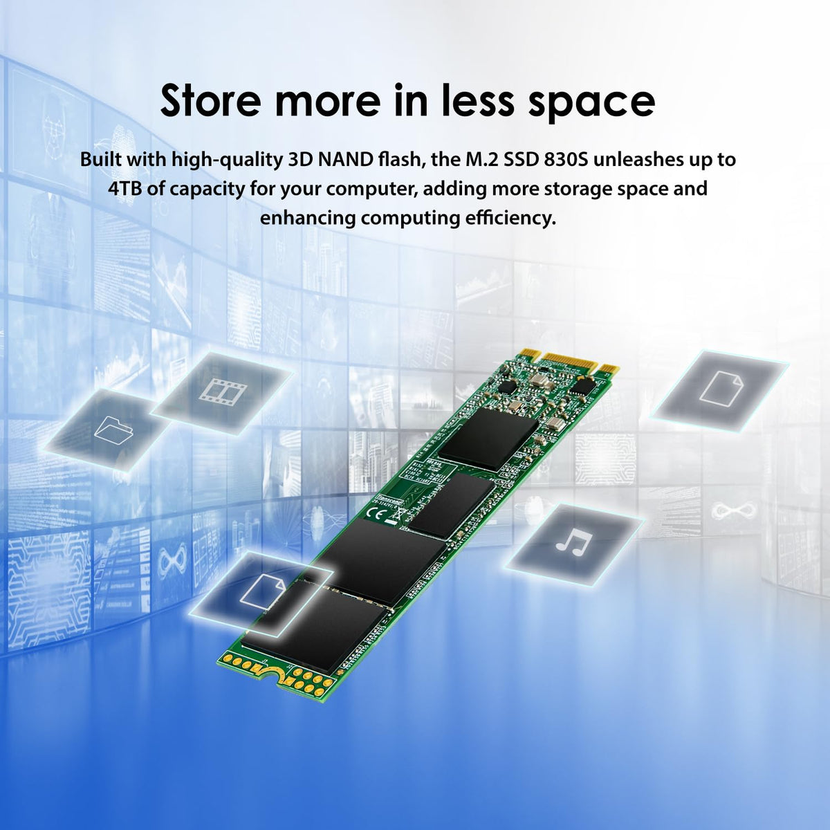 Transcend 128GB MTS830S M.2 SATA III 2280 SSD, Dram Cache, B+M Key